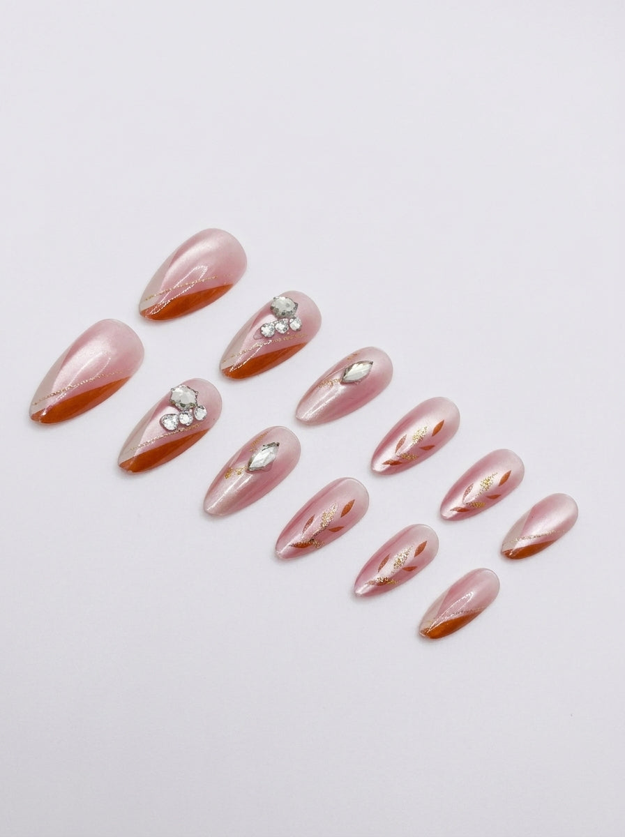 Bordeaux Bloom  Press-On Nails With Application Kit