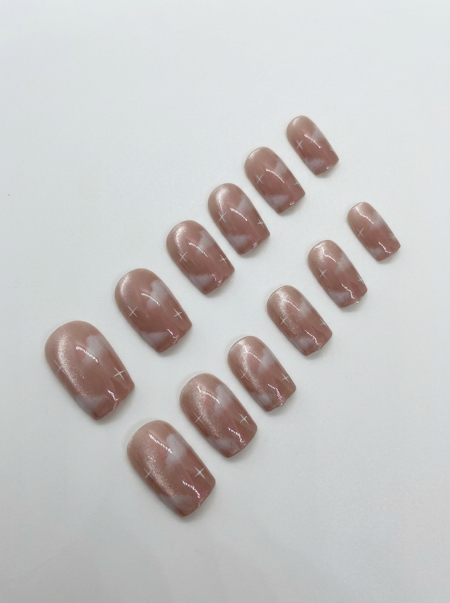 Nebula Spark Press-On Nails With Application Kit