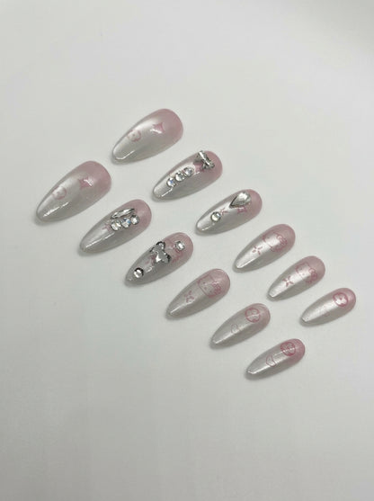 Mint Galaxy  Press-On Nails With Application Kit