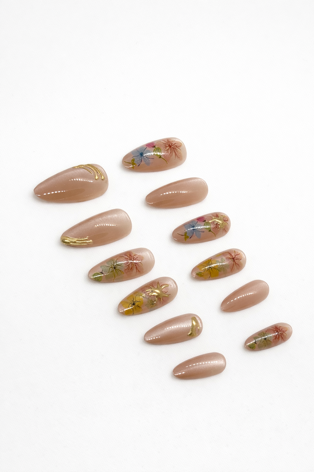 Golden Meadow Press-On Nails With Application Kit