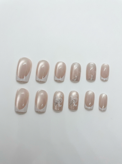 Champagne Silk Press-On Nails With Application Kit