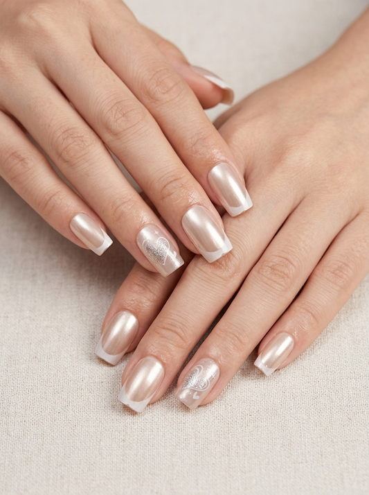 Champagne Silk Press-On Nails With Application Kit