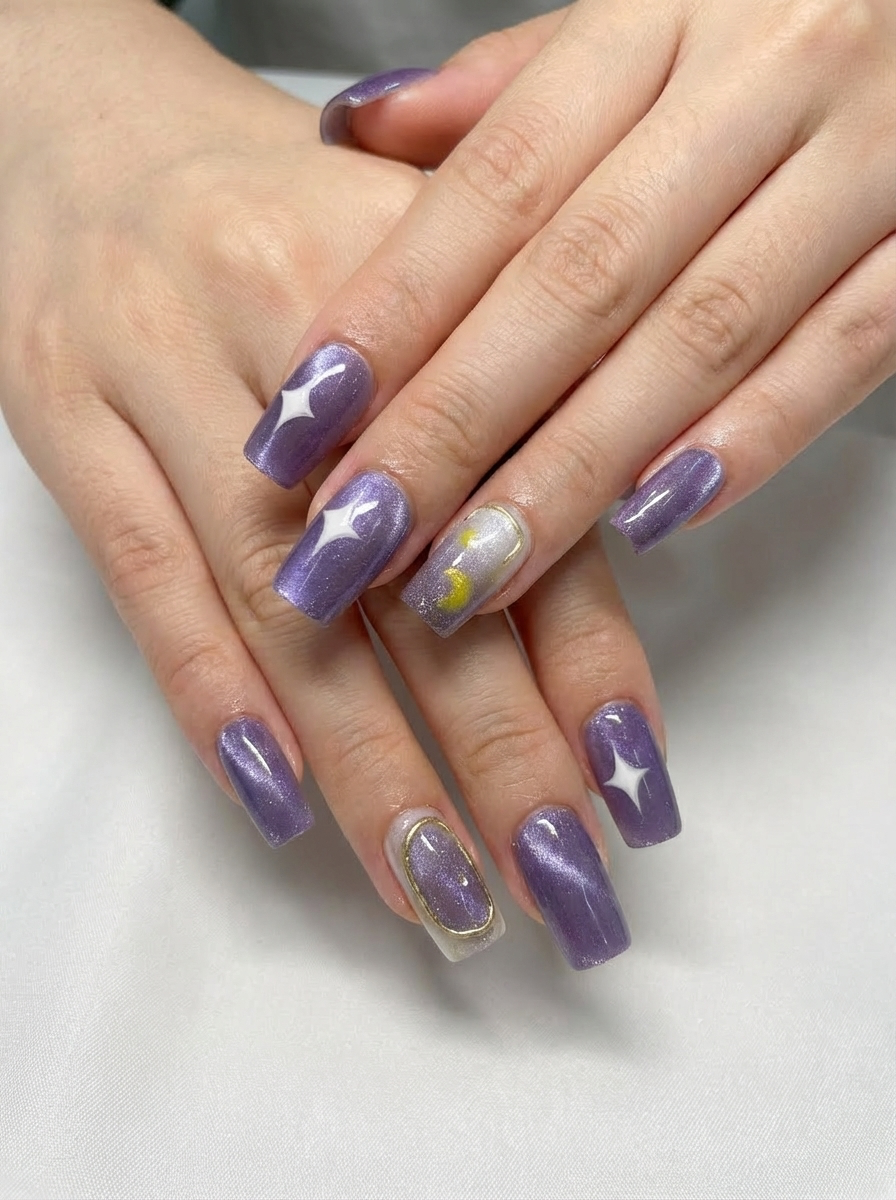 Cosmic Velvet Press-On Nails With Application Kit