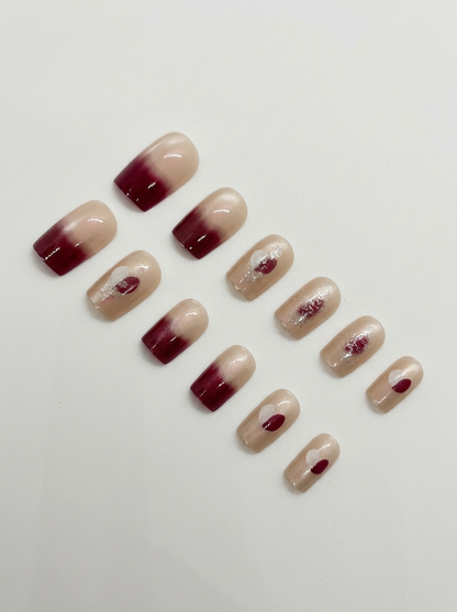 Merlot Aura  Press-On Nails With Application Kit