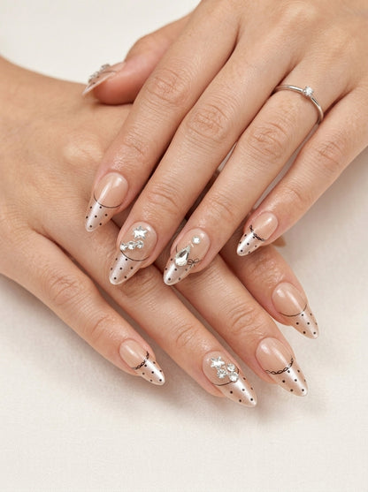 Amber Solar Press-On Nails With Application Kit