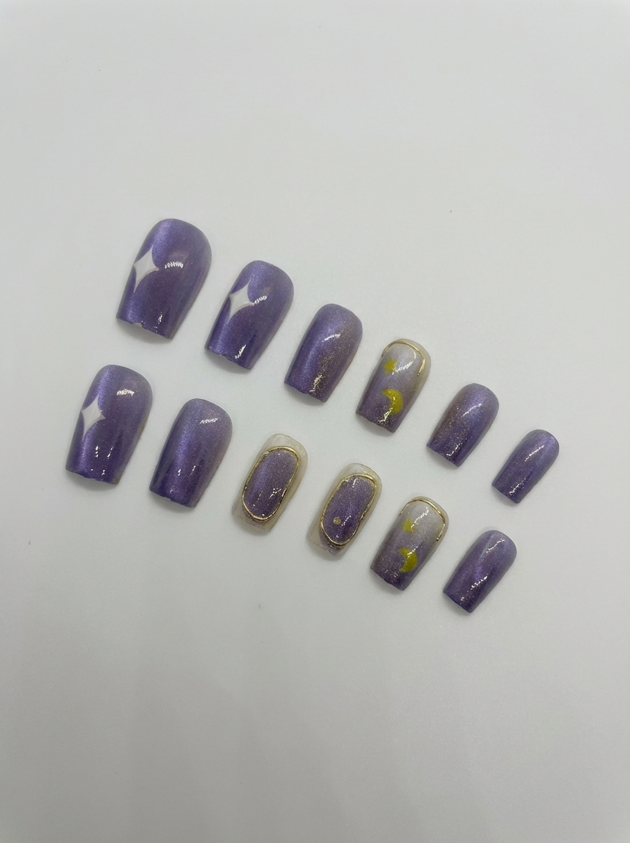 Cosmic Velvet Press-On Nails With Application Kit