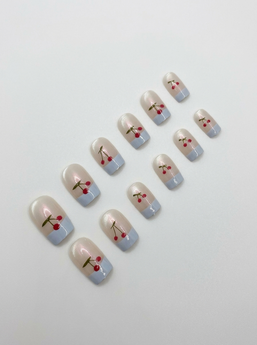 Cherry Glaze Press-On Nails With Application Kit