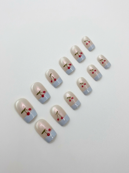 Cherry Glaze Press-On Nails With Application Kit
