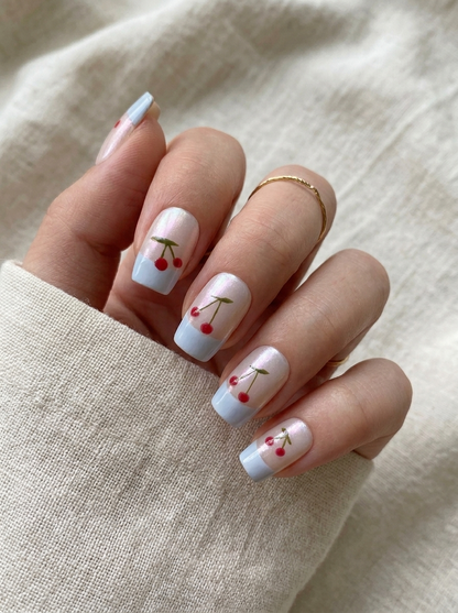 Cherry Glaze Press-On Nails With Application Kit