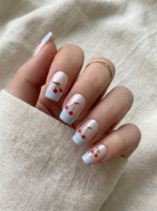 Cherry Glaze Press-On Nails With Application Kit