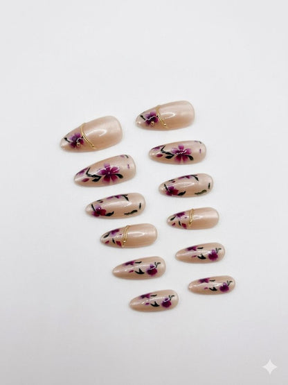Wildflower Elegance Press-On Nails With Application Set