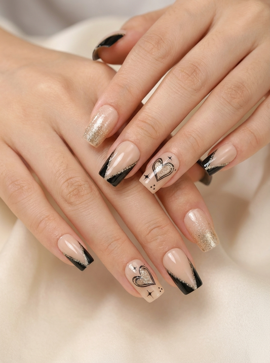 Amber Halo  Press-On Nails With Application Kit