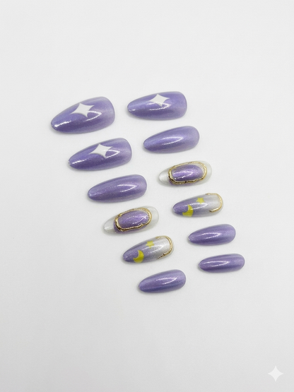 Midnight Galaxy Press-On Nails With Application Kit