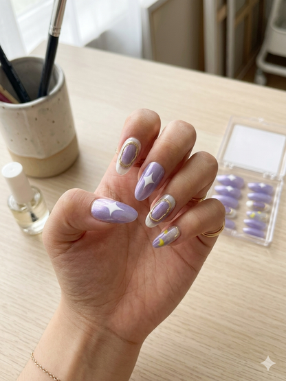 Midnight Galaxy Press-On Nails With Application Kit