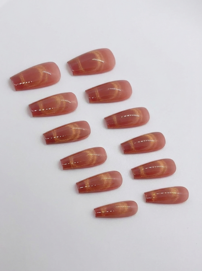 Rose Quartz Press-On Nails With Application Kit