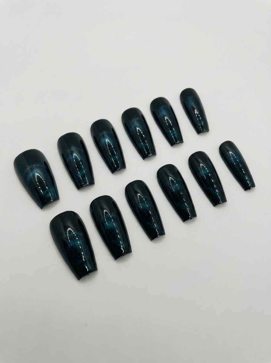 Midnight Stellar Press-On Nails With Application Kit