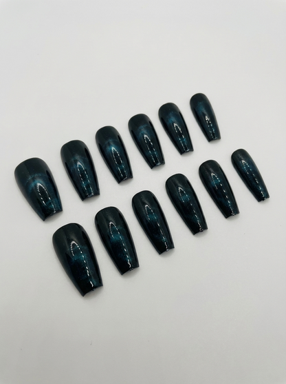 Midnight Stellar Press-On Nails With Application Kit