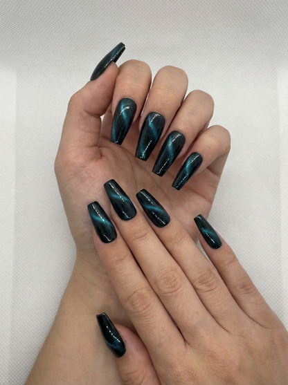 Midnight Stellar Press-On Nails With Application Kit