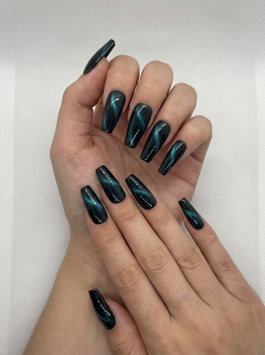 Midnight Stellar Press-On Nails With Application Kit